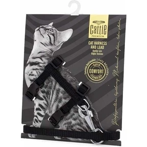 Kedi Göğüs ve Gezdirme Tasma Takımı Siyah 1x25-40 Cm