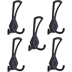 Mali 5’li Siyah Askı Takımı Metal Dolap Vestiyer Kapı Arkası Elbise Kıyafet Askılık Askısı