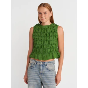 50845 Kolsuz Crop Bluz-Yeşil