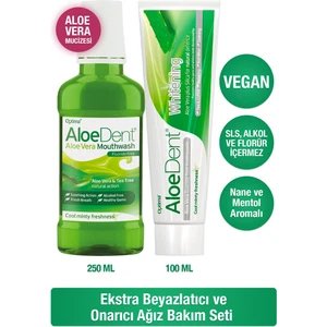 Aloe Dent Aloevera Ekstra Diş Macunu 100ML+ Ağız Kokusu Önleyici Ağız Bakım Suyu 250ML