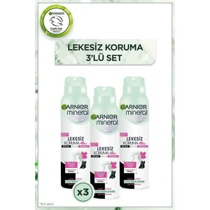 Mineral Sprey Deodorant - Lekesiz Koruma, Ferah Koku, Unisex, 150 ml × 3'lü Set, 48 Saat Süreli Etki
