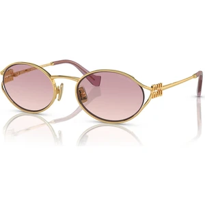 MIU MIU 52YS 5AK06S 54 Kadın Oval Gold Metal Güneş Gözlüğü