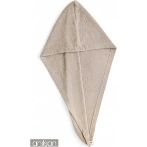 %100 Pamuk Bej Havlu Bone Saç Kurutma Bonesi Kafa Havlusu Duş Banyo Bonesi Islak Saç Kurulama Bone