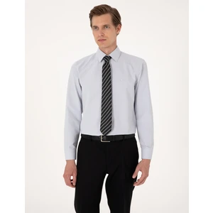 Pierre Cardin Erkek Açık Gri Regular Fit Uzun Kollu Basic Gömlek 50316742-VR001