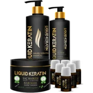 Liquid Keratin Saç Botoksu Yıpranmış Saçlara Keratin Yükleme Seti Serumlu 6 x 20 ml