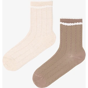 2 Çift Pamuklu Fırfırlı Soıket Çorap