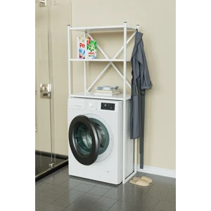 Askılıklı Çamaşır Makinesi Üstü Banyo Düzenleyici Raf Çok Amaçlı Organizer Beyaz Metal-Beyaz