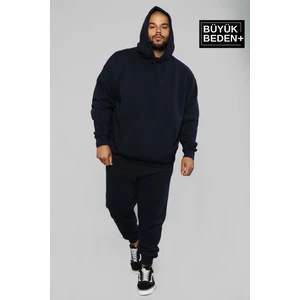 Erkek Büyük Beden Kapşonlu Ince Sweatshirt SPR24BSW57