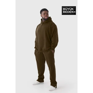 Erkek Büyük Beden Kapşonlu Ince Sweatshirt SPR24BSW57