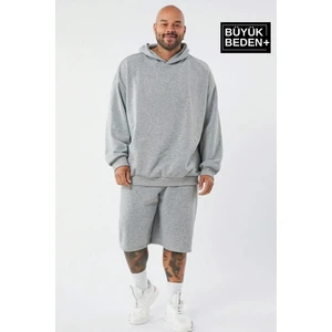 Erkek Büyük Beden Kapşonlu Ince Sweatshirt SPR24BSW57