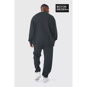 Erkek Büyük Beden Bisiklet Yaka Ince Sweatshirt SPR24BSW56