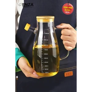 Yağdanlık & Sirkelik Cam Bambu Kapaklı