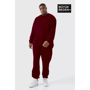 Erkek Büyük Beden Bisiklet Yaka Ince Sweatshirt SPR24BSW56