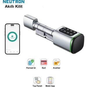 NTL-SC-02FKPW Parmak izi, Anahtarlı, Tuşlu, Kartlı ve Uzaktan Kontrollü Akıllı Kapı Kilidi
