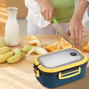 Taşınabilir Yemek Kabı Lunch Box 2 Katlı Diyet Beslenme Kutusu Saklama Kabı Çatal Kaşıklı Sefer Tası