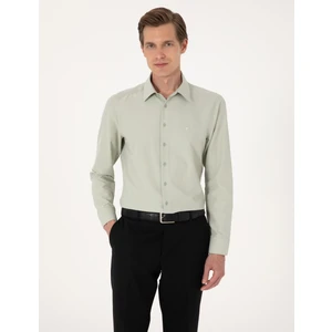 Pierre Cardin Erkek Yeşil Slim Fit Uzun Kollu Basic Gömlek 50316734-VR054