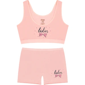 Kız Çocuk Bustiyer Şort Likralı Somon Ladies (%96 Pamuk - %4 Elastan)