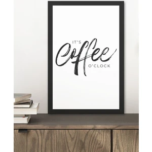 1 Adet Coffee Yazılı Ahşap Siyah Çerçeve Görünümlü Mdf Tablo