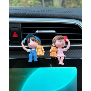 Selfie Yapan Sevimli Oturan Çift Araba Içi Biblo Aksesuar Torpido Süsü Sevgiliye Hediye