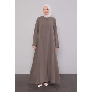 Haki Bisiklet Yaka Fermuarlı Ferace