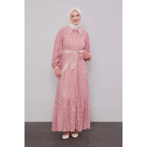 Pudra Gömlek Yaka Ferace