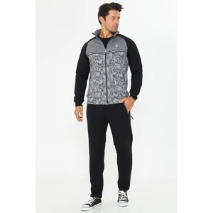 Erkek Tam Fermuarlı Eşofman Takımı Siyah 5817-S