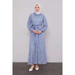 İndigo Gömlek Yaka Ferace