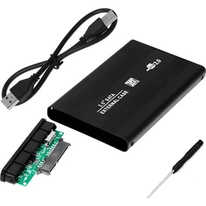 2.5 USB Sata HDD SSD Harddisk Kutusu Aliminyum Gövde Harici HDD Kutu - Siyah