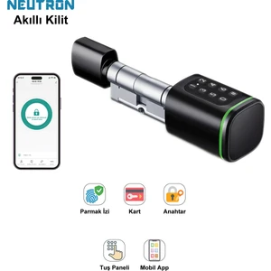 NTL-SC-02FKPB Parmak İzi, Anahtarlı, Tuşlu, Kartlı ve Uzaktan Kontrollü Akıllı Kapı Kilidi