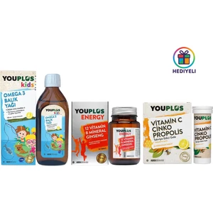 Takviye Seti Omega 3 150 ml Balık Yağı + Energy 30 Tablet + Vitamin C, Çinko & Propolis 20 Efervesan Tablet