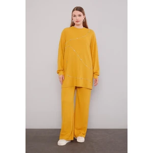 Hardal Şerit Taş Detaylı Ikili Takım