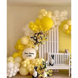 Parti Setim^^ Sarı* Sarı Macaron* Beyaz 100'LÜ Balon Seti