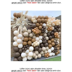 Parti Setim^^ Çikolata Kahve* Karamel* Deniz Kumu* Beyaz 100'LÜ Balon Seti