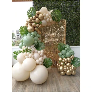 Parti Dera ^^ Gold Krom * Adaçayı* Deniz Kumu Renkli 100'LÜ Balon Seti