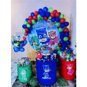 80 Adet Pijamaskeliler Balon ve Zincir Seti, Mavi, Yeşil, Kırmızı Renkler