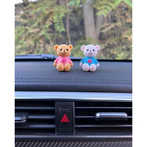 Sevimli Kalpli Ayıcık Çift Araba Içi Biblo Aksesuar Torpido Süsü Sevgiliye Hediye