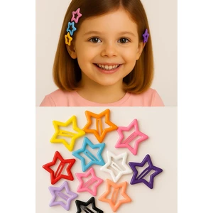Not Guilty Accessories Renkli Yıldız Şekilli Çocuk Saç Tokası Seti – 12 Adet