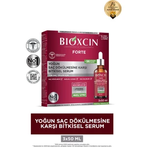 Forte Erkekler için Saç Dökülmesine Karşı Bitkisel Saç Serumu - Lipozom Teknolojisi, 3 x 50 ml