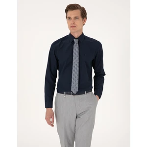 Pierre Cardin Erkek Lacivert Regular Fit Uzun Kollu Basic Gömlek 50316742-VR033