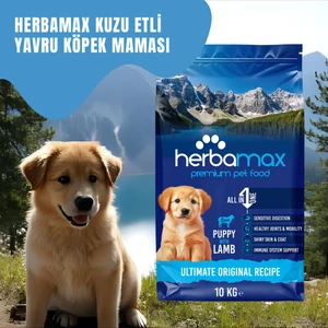 HerbaMax Premium Puppy Kuzu Etli ve Pirinçli Yavru Köpek Maması 10 Kg – Tüm Irklar İçin, Yüksek Proteinli