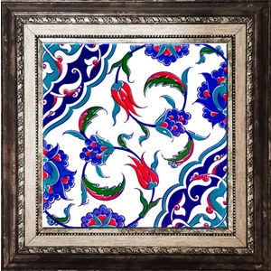 Armada Çini 20x20 Cm Ac 44 Osmanlı İznik Desen Kütahya Çini Pano