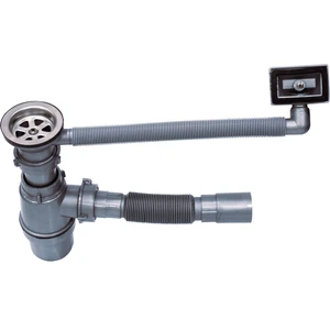 Lüks Evye Taslı Körüklü Yandan Taşmalı Lavabo ve Evye Sifonu Gider Borusu Akordiyon Plastik Dar Kafa Paslanmaz