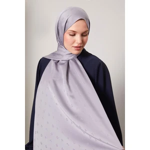 Gri Mini Lvd Baskılı Jakarlı Şal