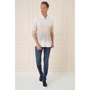 G 1572 Slim Fit Bej Klasik Gömlek