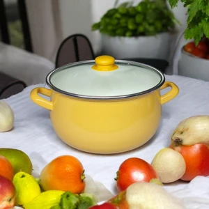 Emaye Bakraç Yoğurt Kovası Tenceresi 5 Litre Saklama, Çinko Tencere