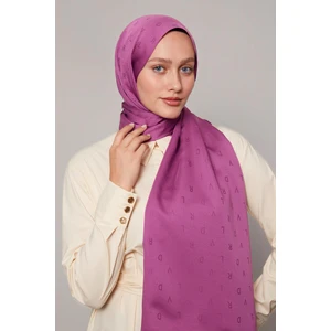 Leylak Mini Lvd Baskılı Jakarlı Şal