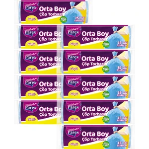 Güçlü Orta Boy Çöp Torbası 10 x 15'li