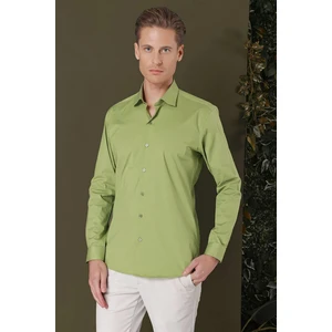 GK 709 Slim Fit Yeşil Klasik Gömlek