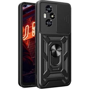 Honor 400 Pro Kılıf Kamera Korumalı Sürgülü Yüzüklü Standlı Armor Military Tank Kızaklı Zırh Kapak