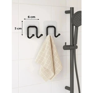 Güçlü Yapışkanlı 2 Adet Çift Kancalı Banyo Mutfak Askısı Metal Askılık Duvar Askı Organizer
